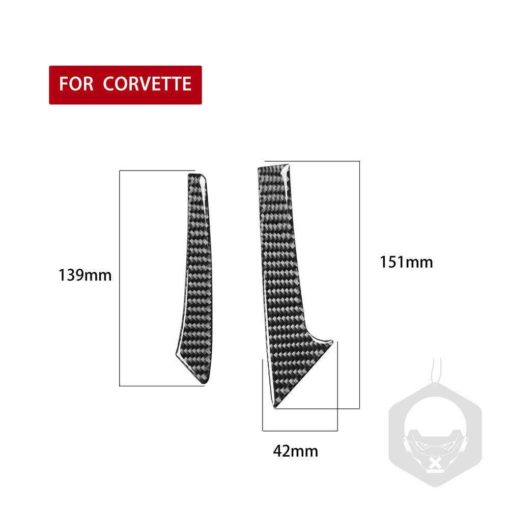 Carbon Fiber Central Console Handle Panel Trim for Chevrolet for Corvette C7 2014-19