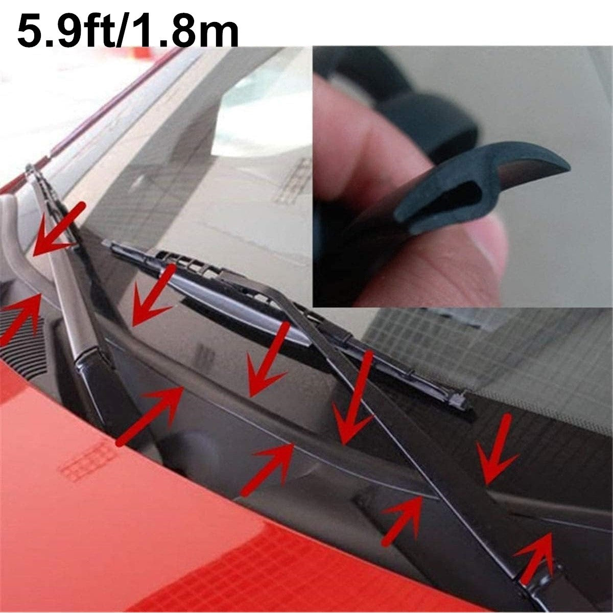 5.9-foot molded trim for H-shaped windshield seals - n