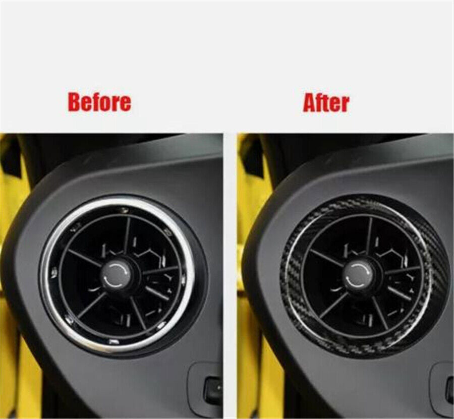 Real Carbon Fiber Air Vent Outlet Cover Trim For 2016-2020 Camaro n