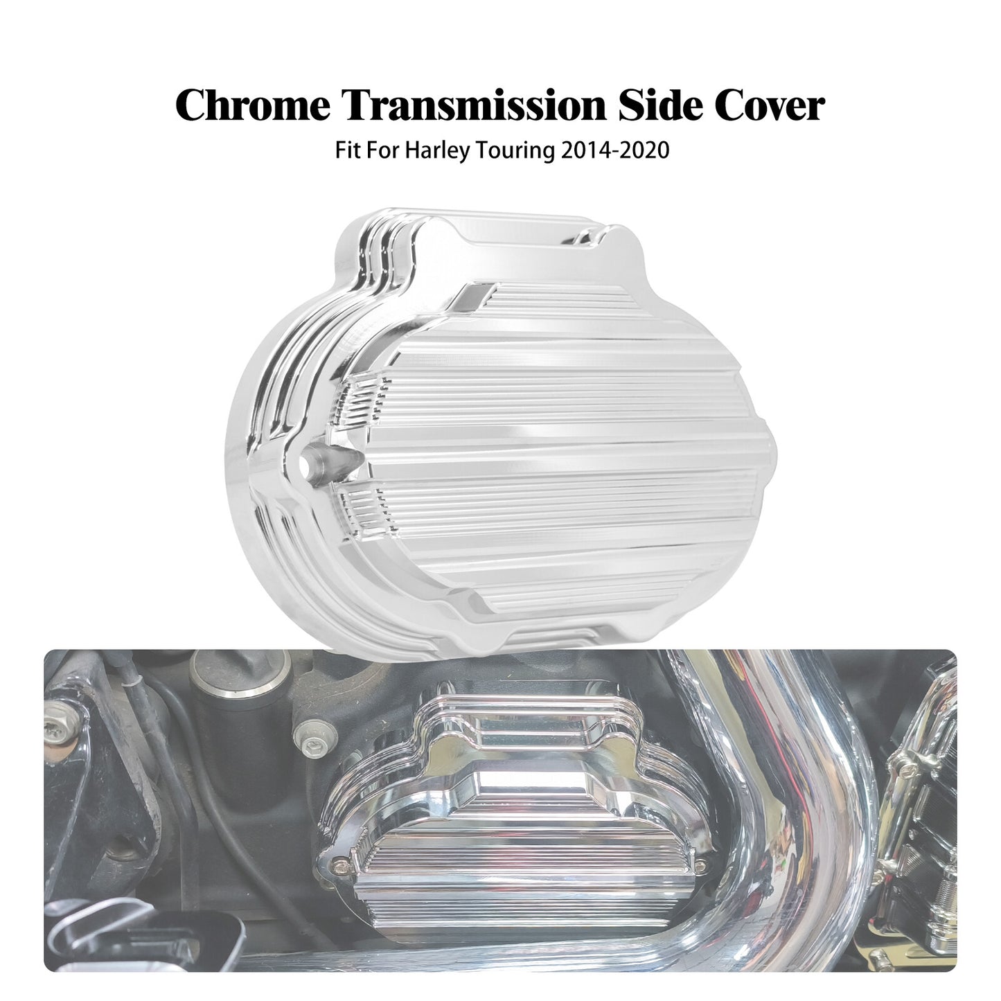 Chrome Gauge Transmission Side Cover for Harley Touring Electra Road Glide 14-23