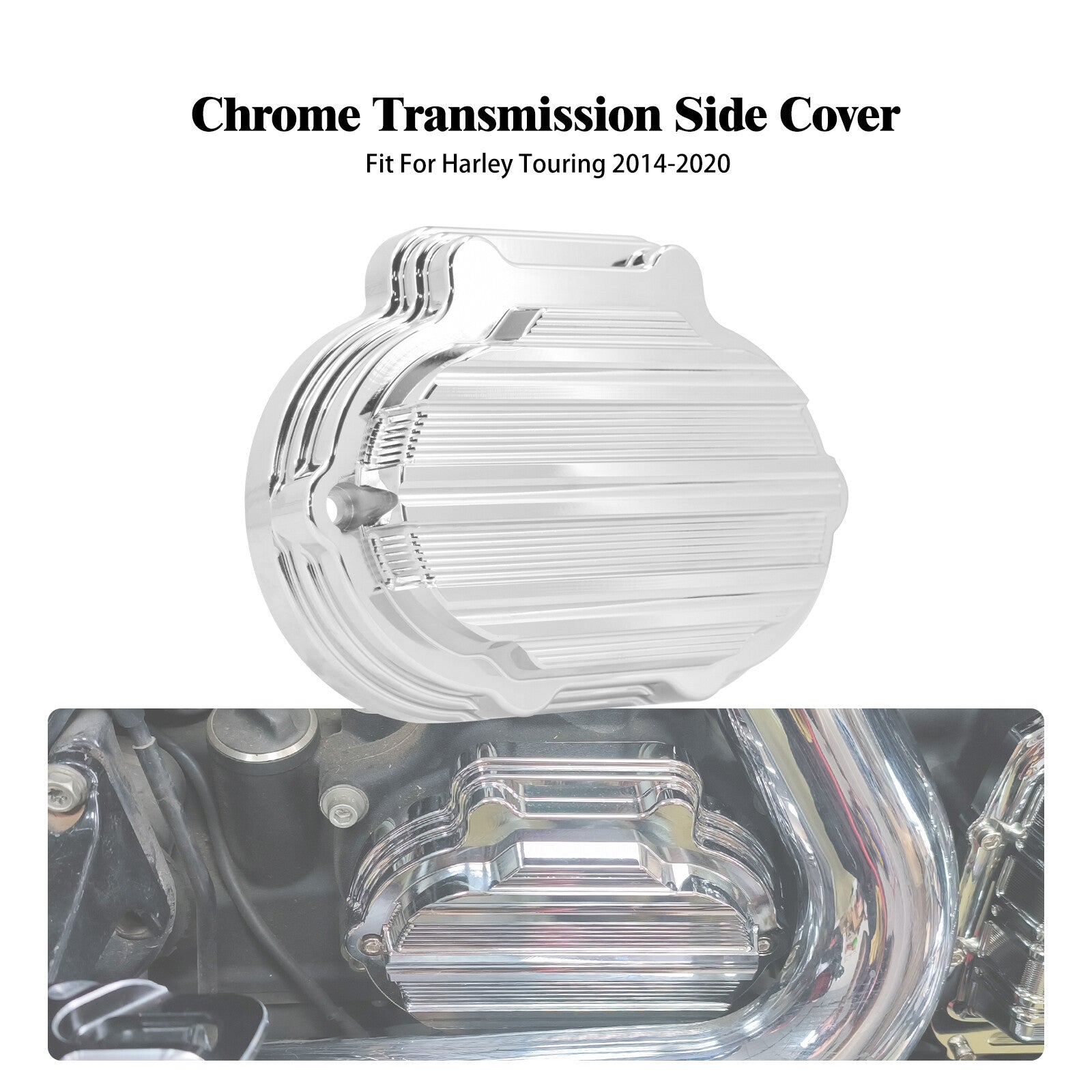 Chrome Gauge Transmission Side Cover for Harley Touring Electra Road Glide 14-23