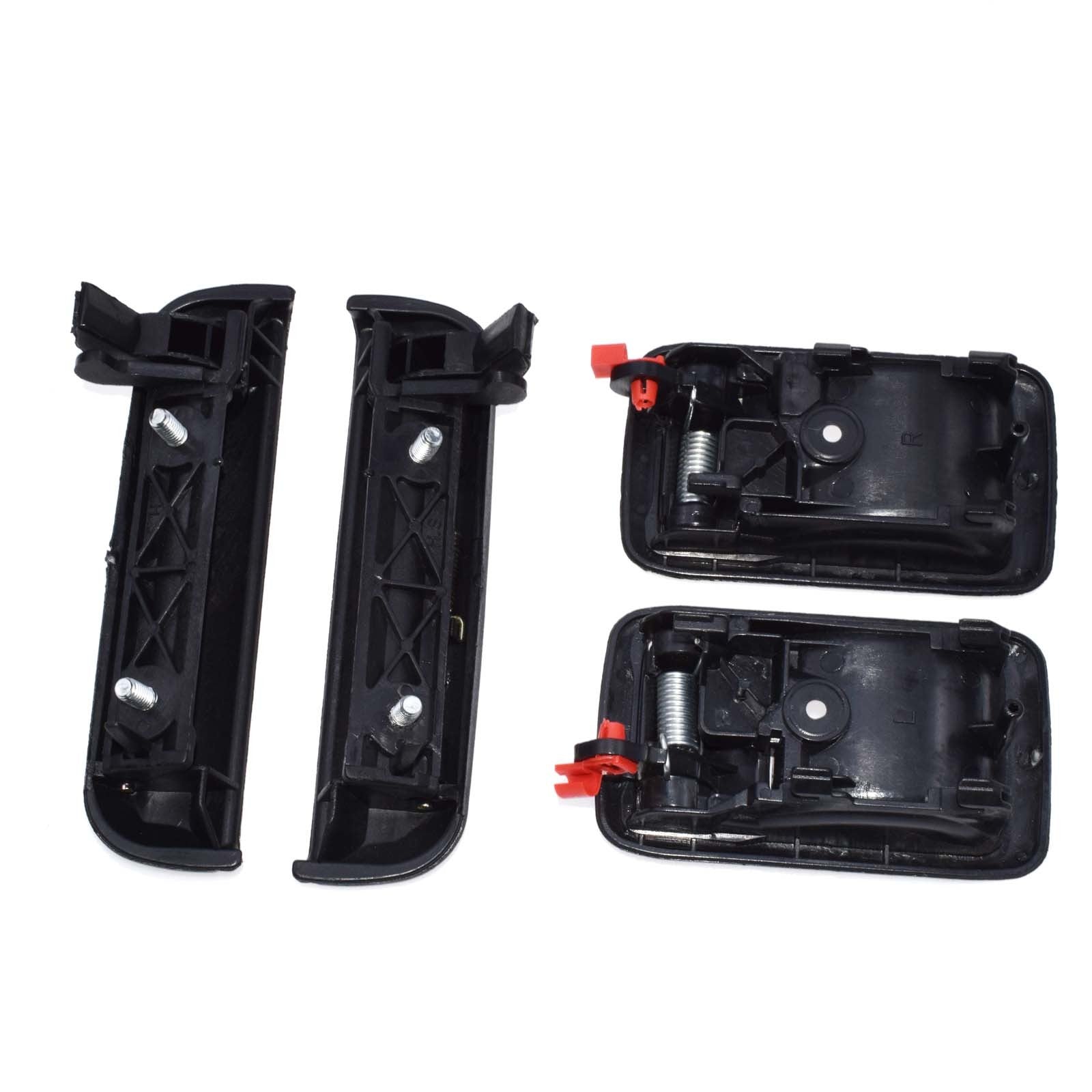 Black 4-piece set of exterior, interior, and rear left and right door handles, suitable for 95-98 Tercel- n