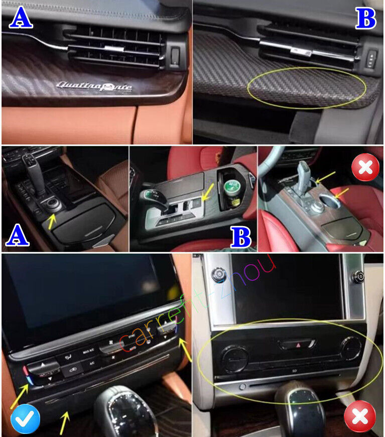 for Maserati Quattroporte 14-21 Carbon Fiber ABS Interior Accessories Decor Trim n