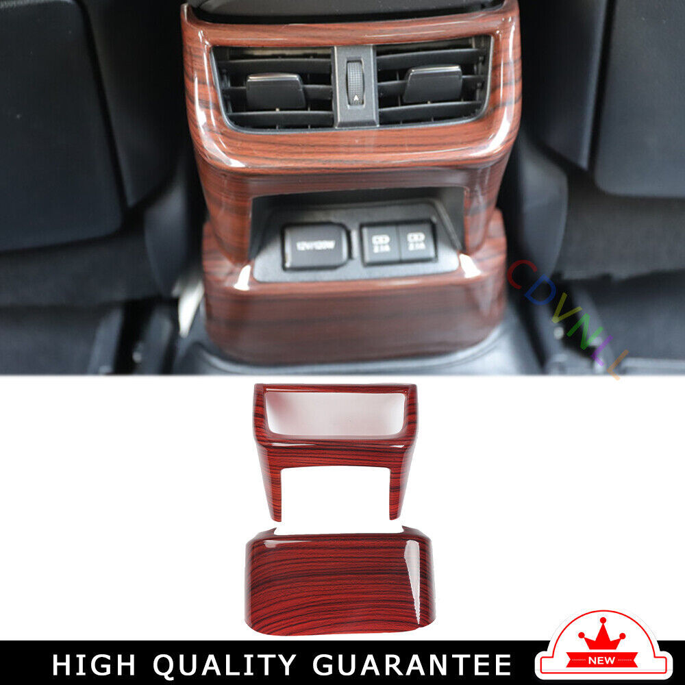 Rear Air Outlet Vent Frame Trim Interior 2PCS Fit for Lexus for ES 2015-17 Red Wood