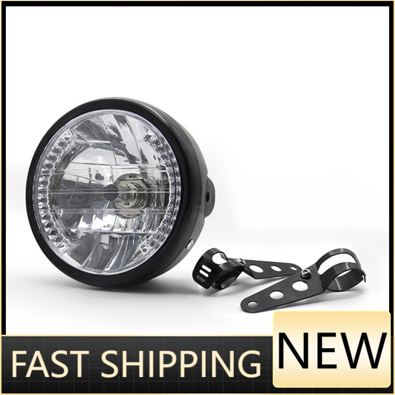 6.5'' Universal LED Motorcycle Headlight + Bracket for Harley Cafe Racer Bobber n