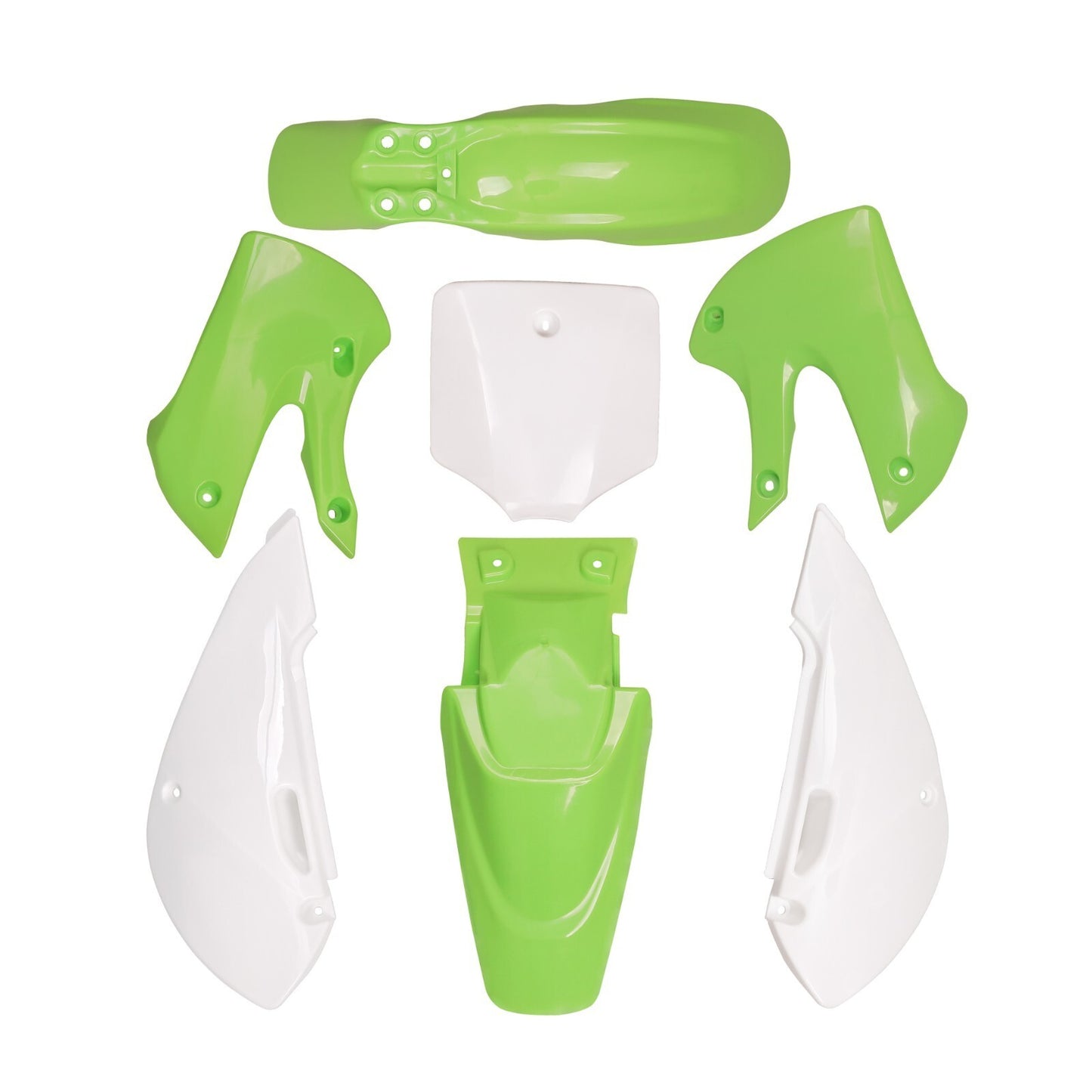 Green plastic fenders + fuel tank suitable for Kawasaki KLX110, DRZ110, KX65, RM65 Pit