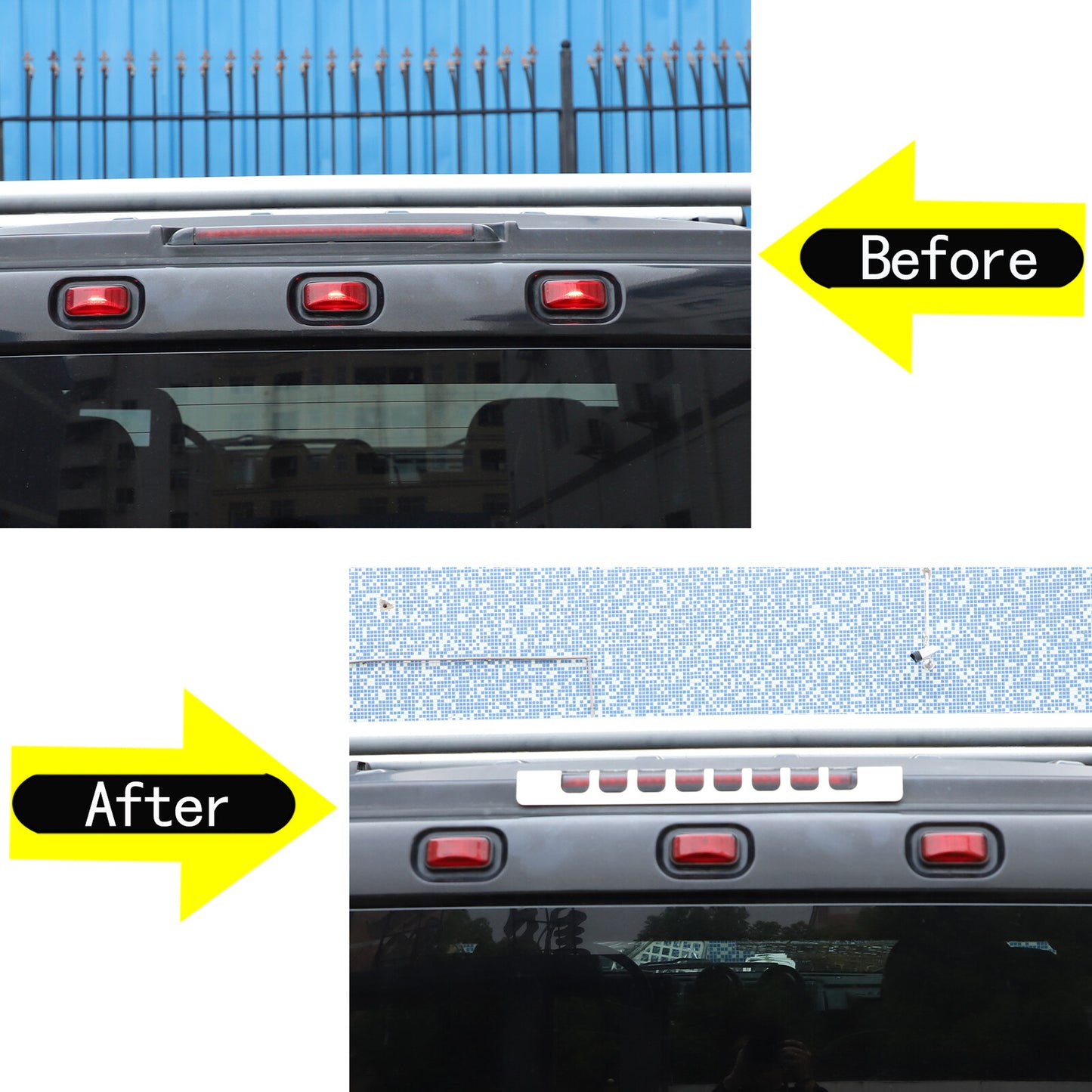 Chrome alloy rear high brake light cover trim suitable for Hummer H2 SUV 2003 - 2010