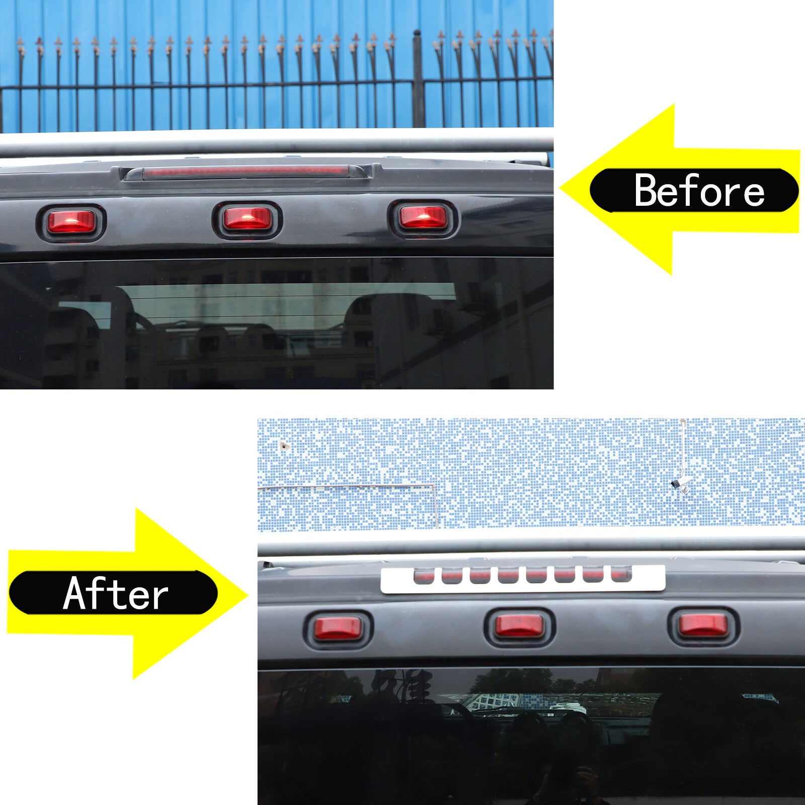 Chrome alloy rear high brake light cover trim suitable for Hummer H2 SUV 2003 - 2010
