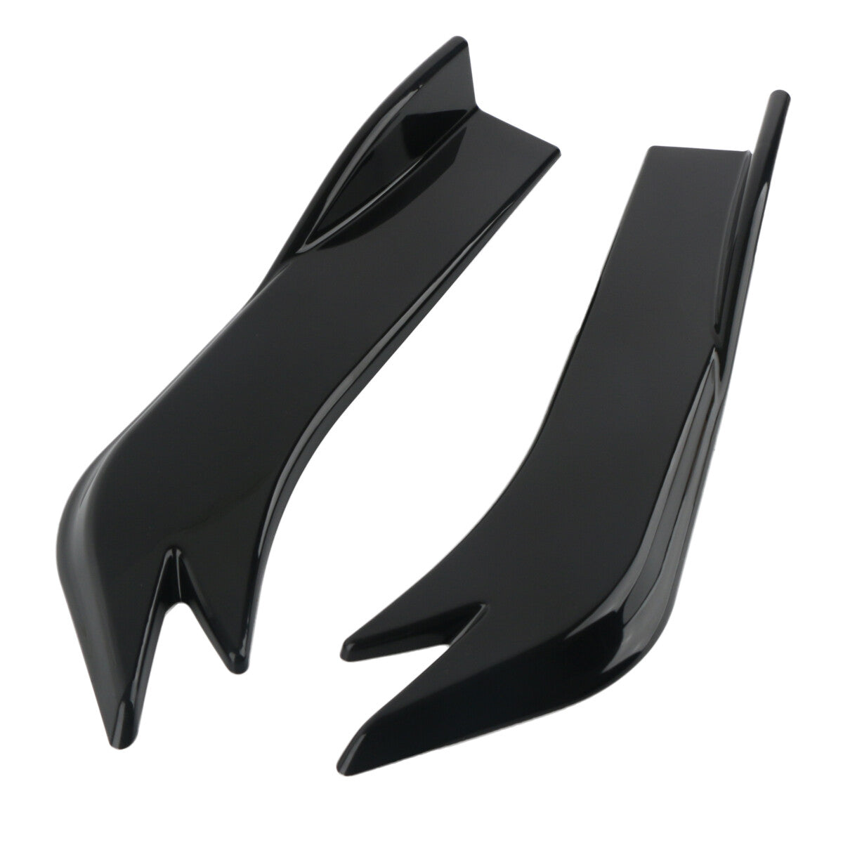 2-piece car bumper, boiler rear lip, diffuser, wrap-around corner spade, glossy black
