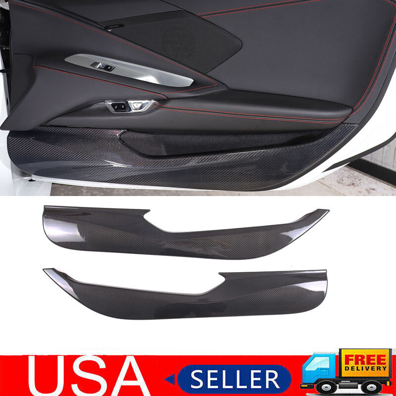 carbon fiber door kick guard cover decoration suitable for Corvette C8 2020-2023
