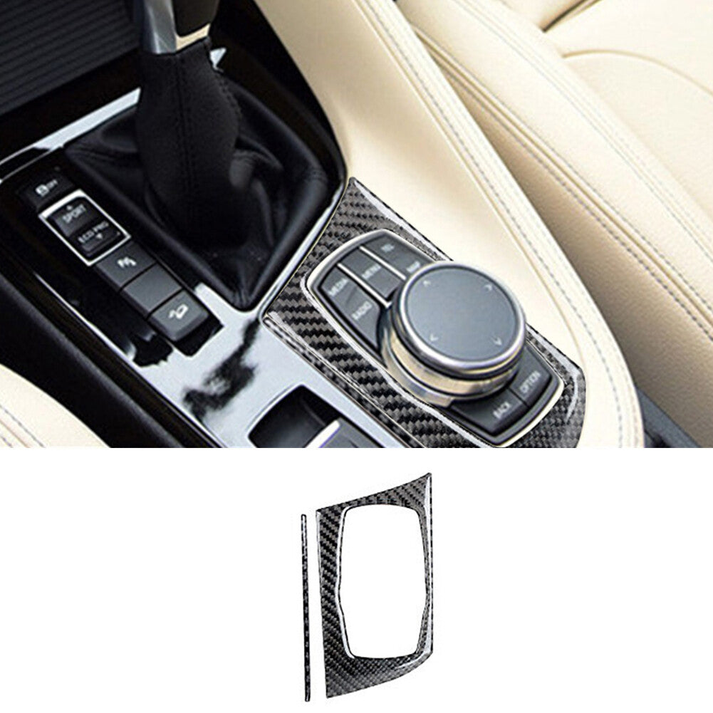 2x carbon fiber interior shift button trim for BMW X1 F48 2016-2018