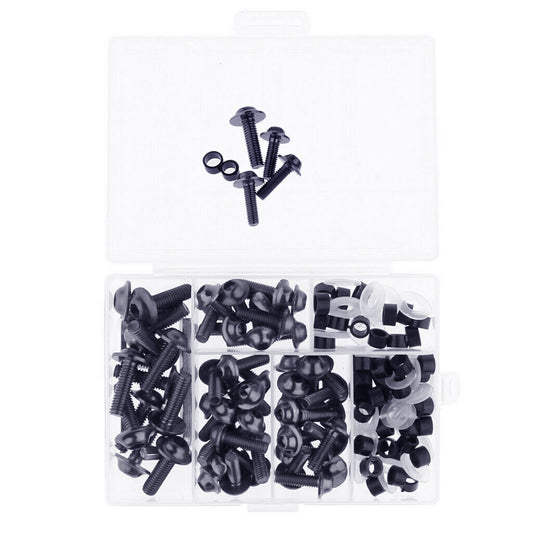 158x Universal Motorcycle Windscreen Fairing Bolts Kit Fastener Clips Screw