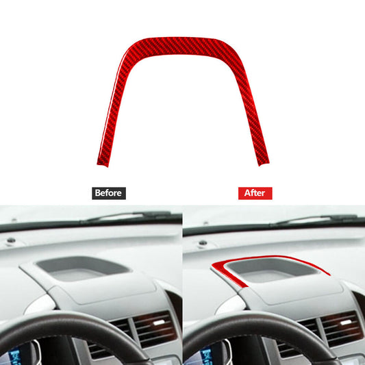Red Carbon Fiber Left Side of Climate Control Cover For Sonic 2012-16 v