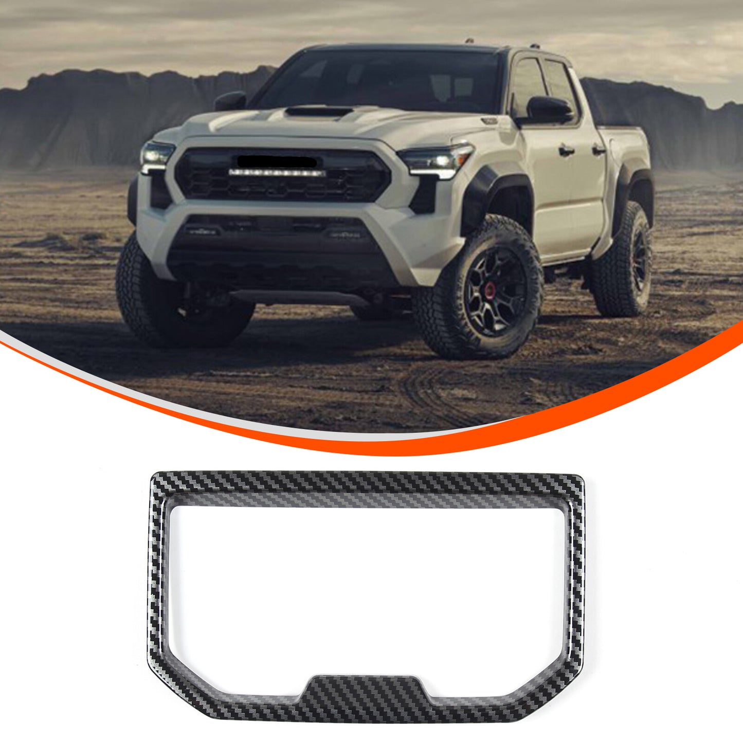 Carbon fiber ABS automotive window lift lock plate trim for Tacoma 2024- n