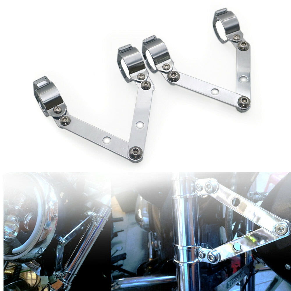 28-41mm Chrome Adjustable Headlight Indicator Mounting Fork Bracket for Honda Q