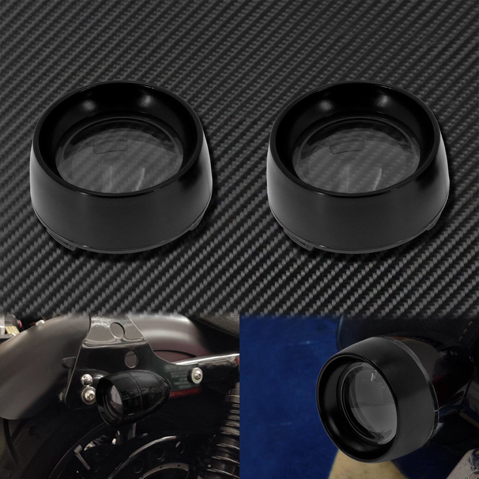 Gloss Gray Trim Ring Bullet Turn Signal Lens Cover Fit for Harley Softail Dyna Q