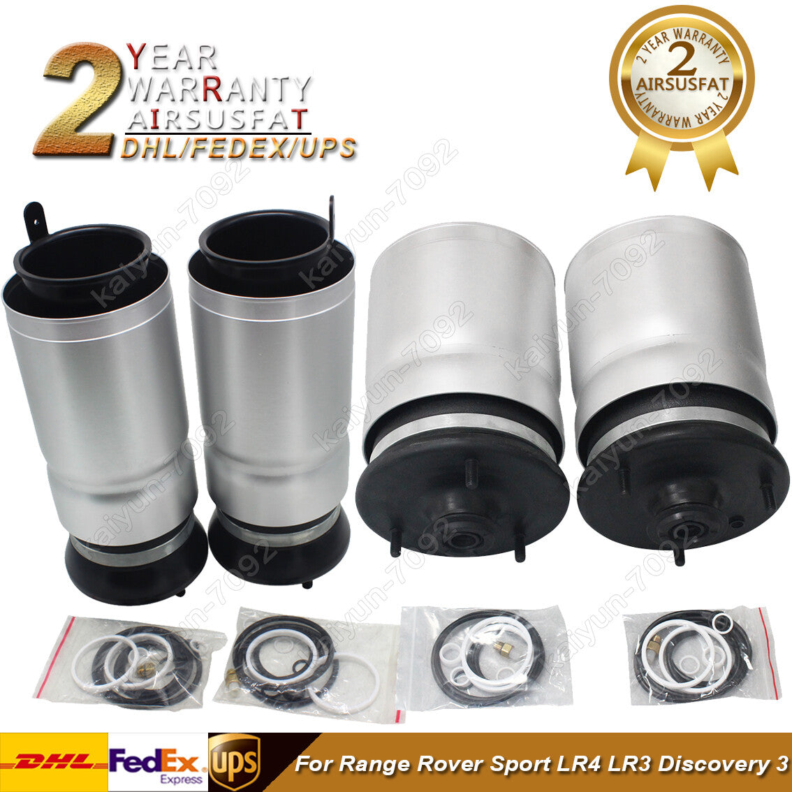 4x for Land Rover LR3 LR4 for Range Rover Sport Front Rear Air Suspension Spring Bag