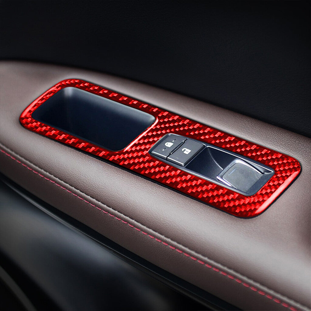 Red Carbon Fiber Window Lift Switch Trim for Lexus RX300 270 200T 450H 2016-2019