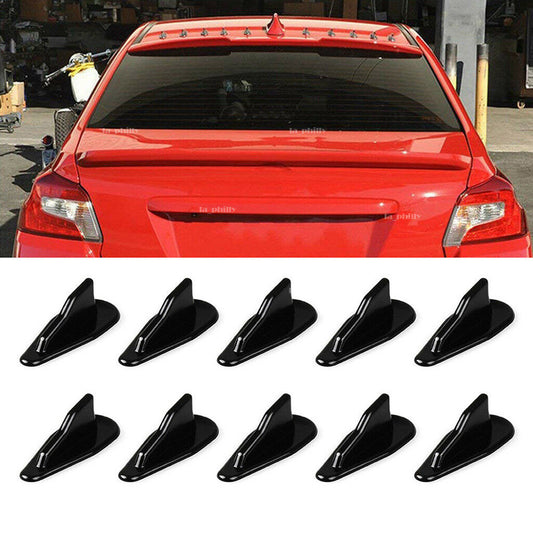 10 Pcs Universal EVO-Style ABS Roof Shark Fins Spoiler Wing Kit Vortex Generator Q