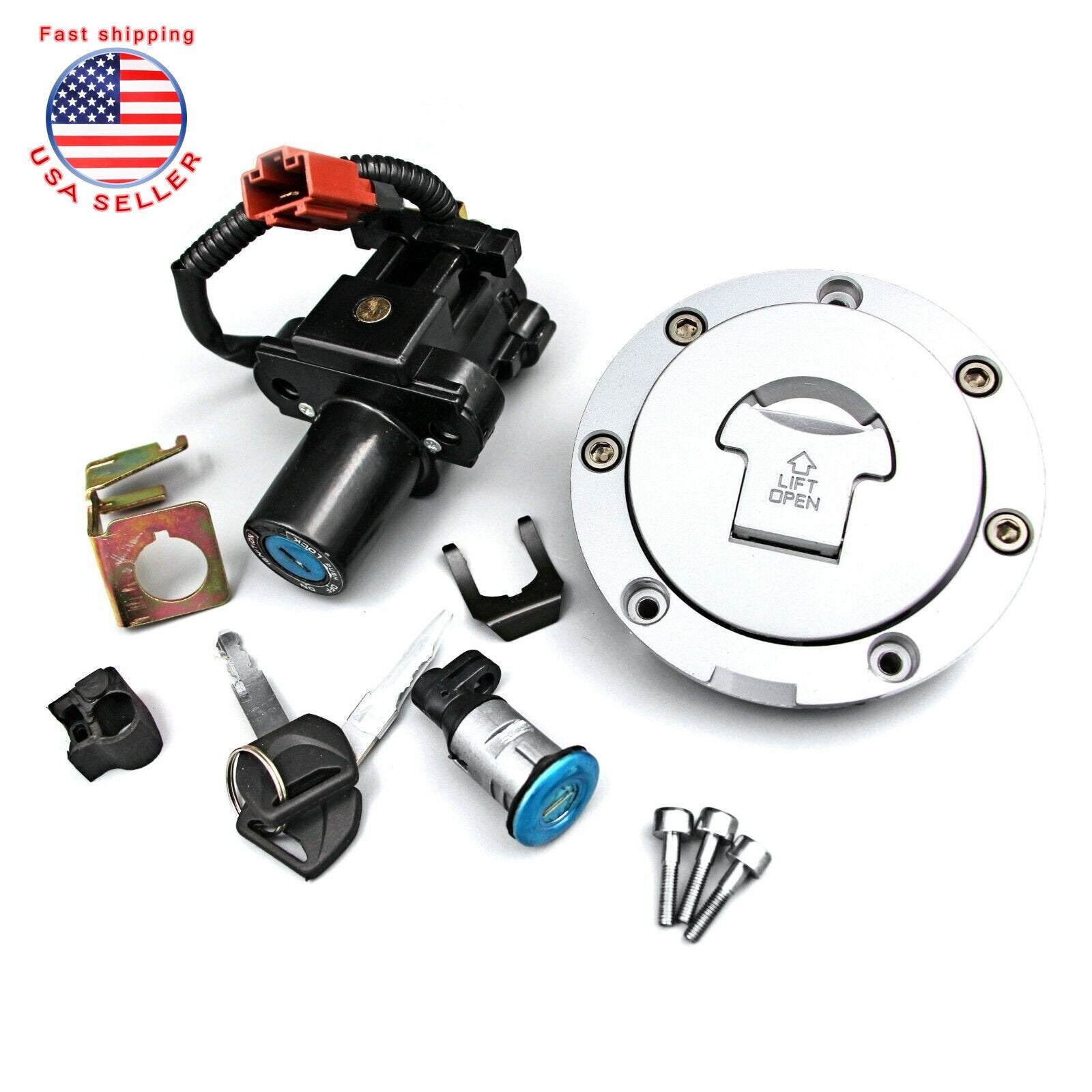 Fit For 2013-2021 for Honda CBR600RR Ignition Switch Fuel Gas Cap for Seat Lock Key Set