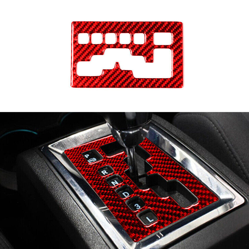 Gear Shifter Panel Trim Type B Carbon Fiber for Dodge Journey 2010 SXT SE R/ Red