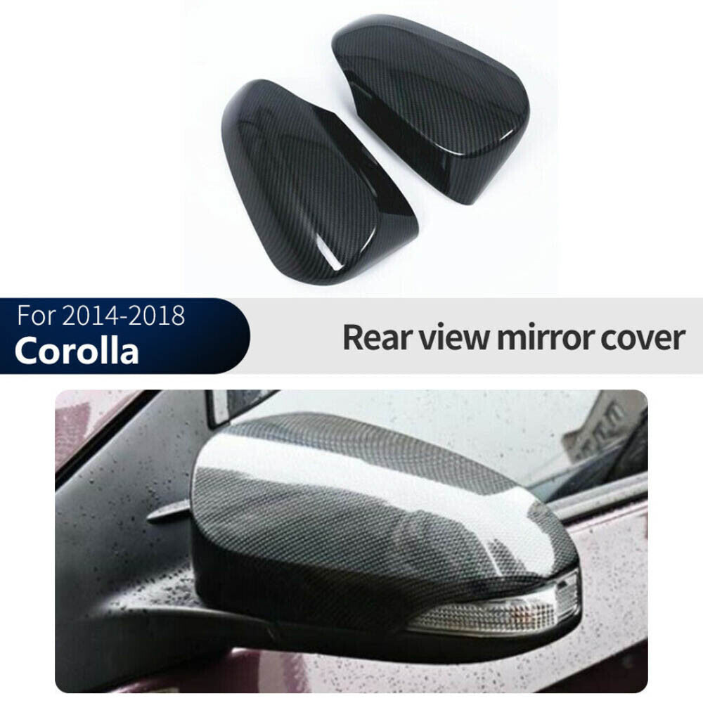 Rearview Side Mirror Cover Trim Carbon Fiber for Toyota for Corolla 14-18 /CHR 18-22