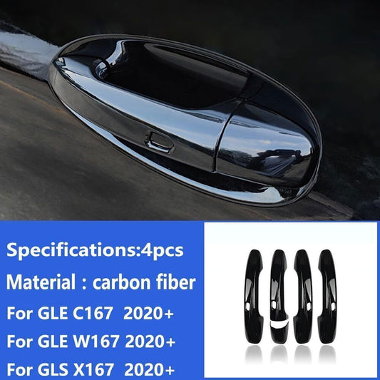 Gloss Black Out Exterior Side Door Handle Cover Trims for Benz GLE GLS 2020-2023