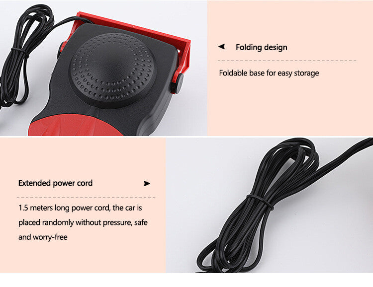 12V 150WPortable Electric Car Heater Heating Fan Defogger Defroster Demister Blk
