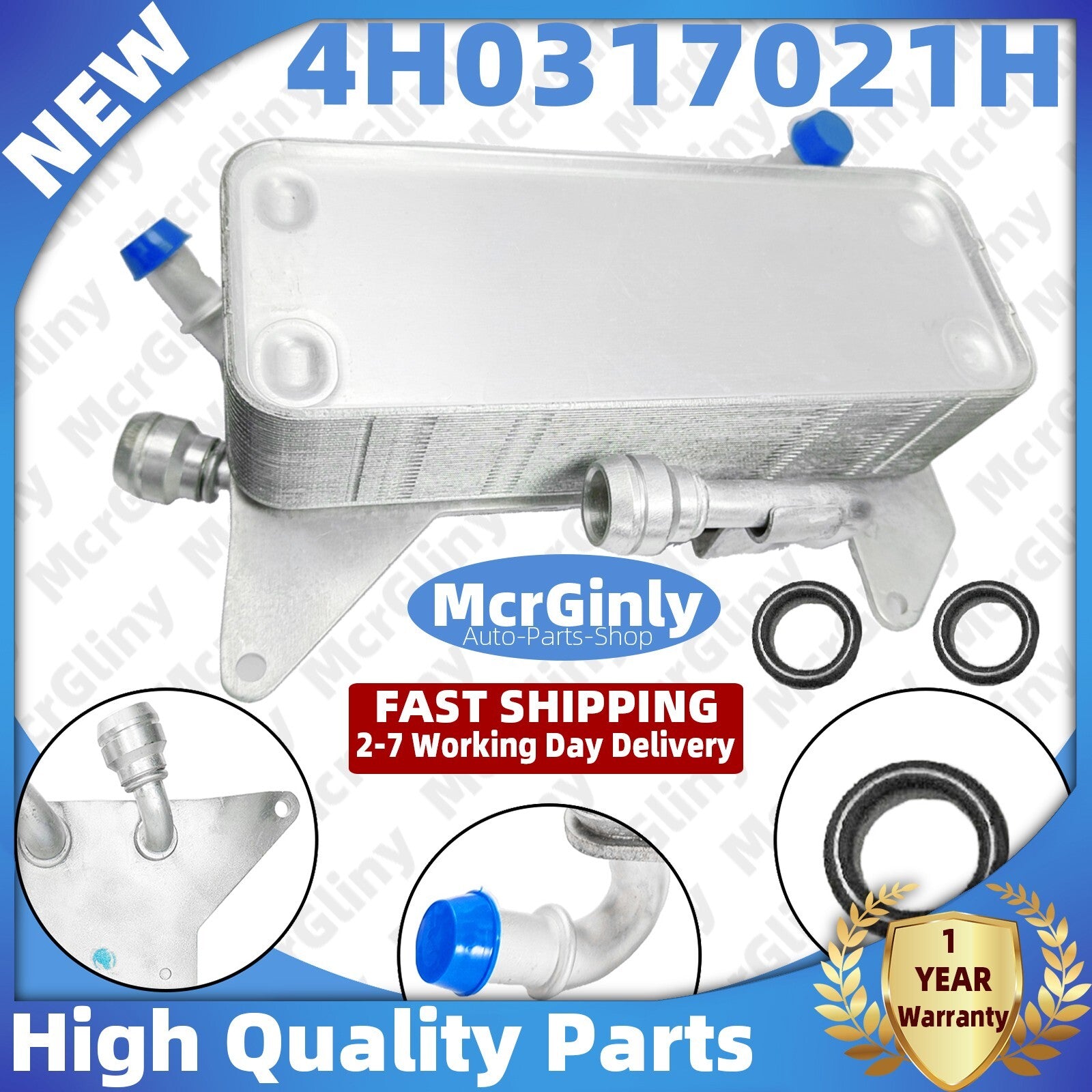 Engine and transmission oil cooler for Audi A6, Avant, for A8 , and RS6 #4H0317021H #4H0317021R- n