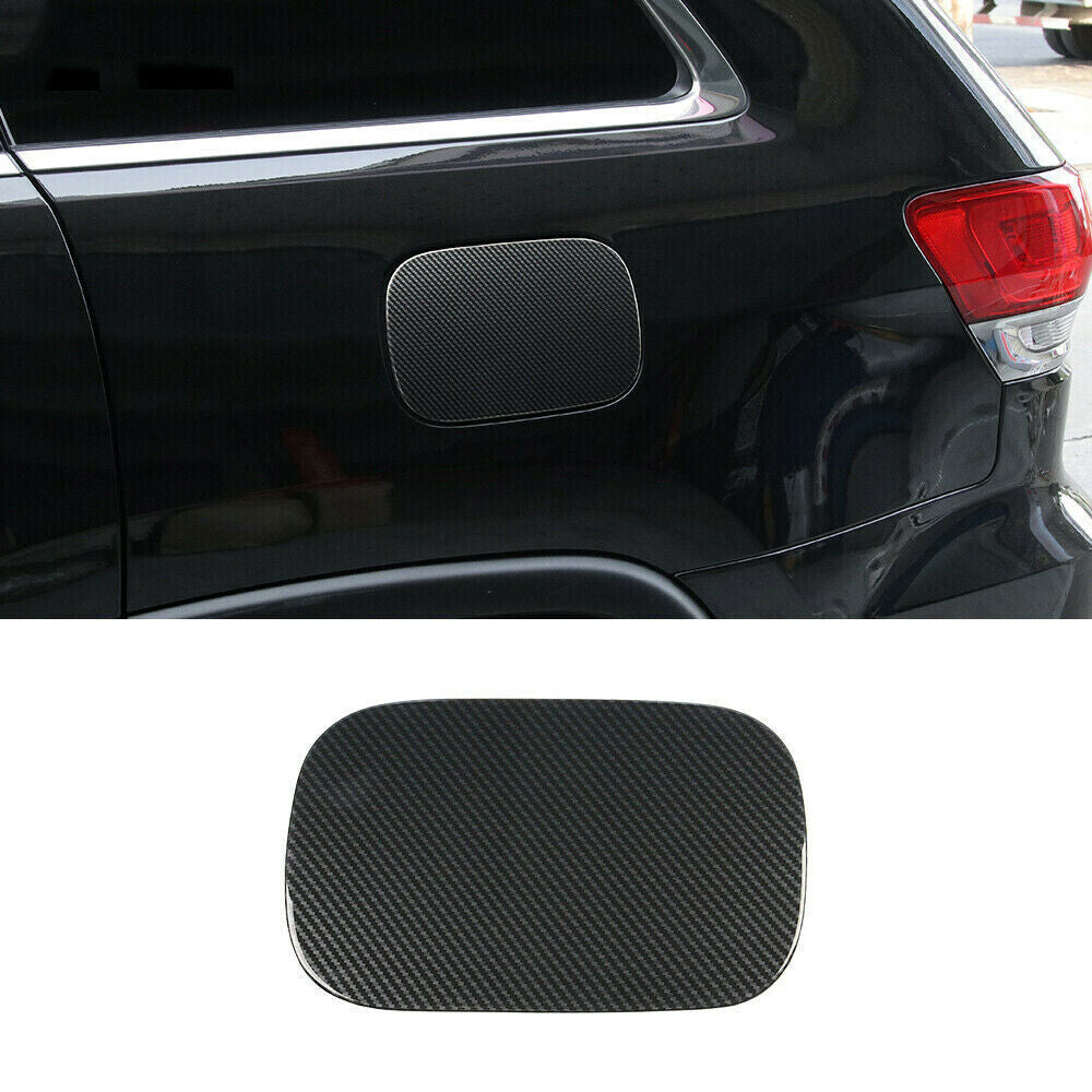 Carbon Fiber Fuel Tank Cap Oil Gas Cover Trim for Jeep Grand Cherokee 2011-2020