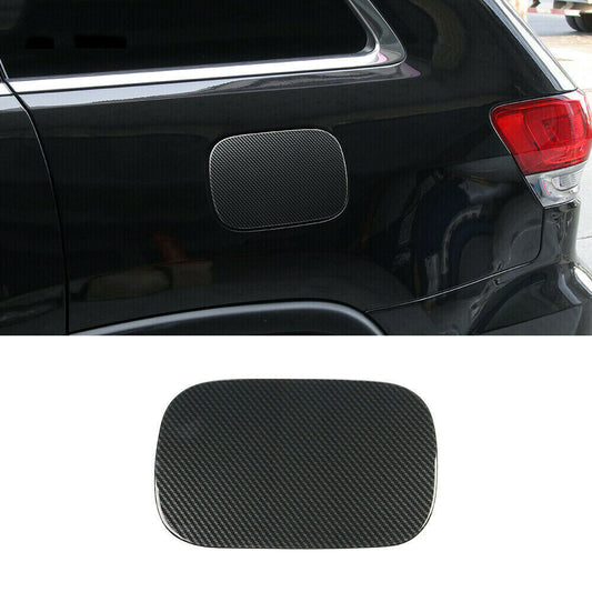 Carbon Fiber Fuel Tank Cap Oil Gas Cover Trim for Jeep Grand Cherokee 2011-2020