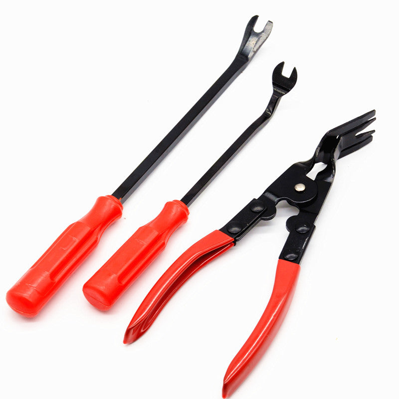 3Pcs Car Remover Combo Repair Clip Plier Crowbar Set Fastener Tool Kit