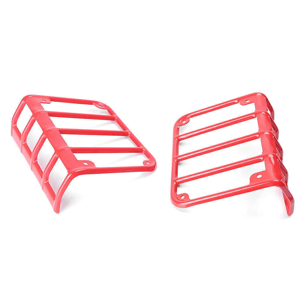 2x Steel Metal Tail Light Cover for JEEP for WRANGLER JK 07-2016 Rear Protector Red