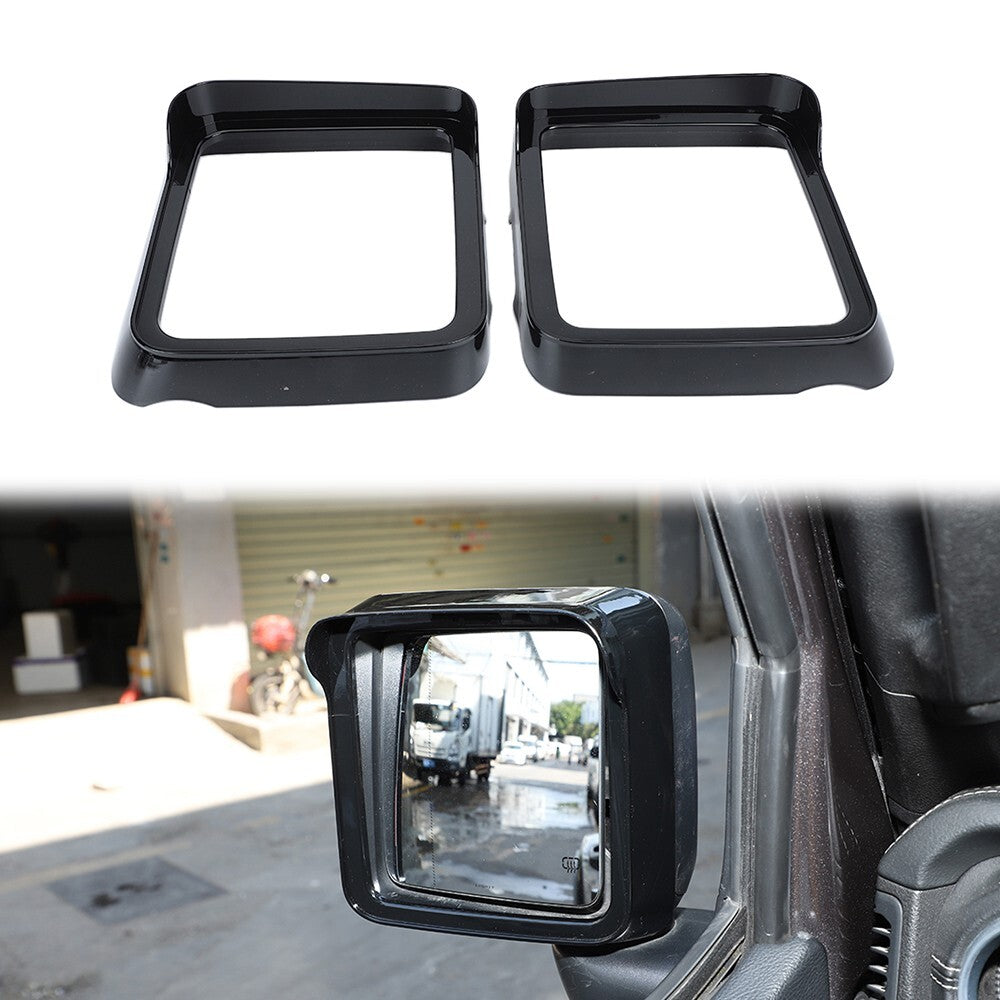 Side Rearview Mirror Rain Eyebrow Cover Trim for Jeep for Wrangler JL JT 18+ Black