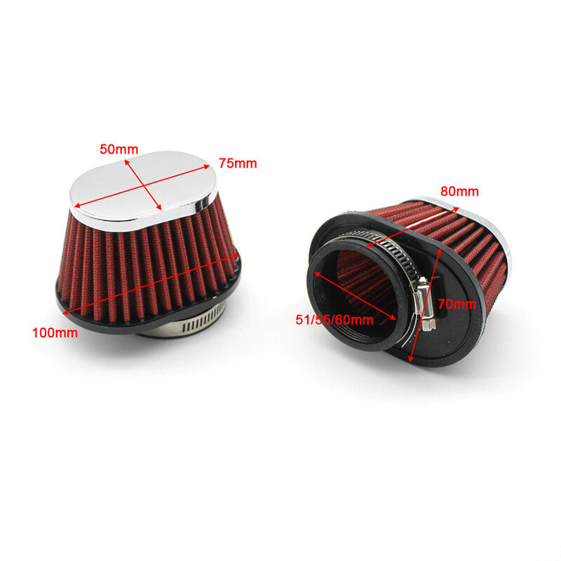 60mm air filter for all-terrain vehicles, bicycles, cylinders, carburetors, cleaners, oval intake pipe, universal. n