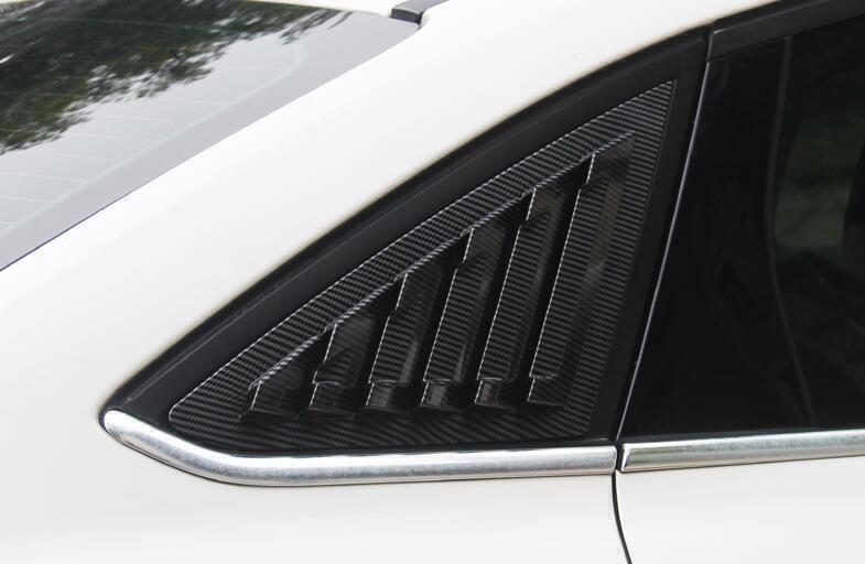 2PCS Window Louver Shutter Cover Trim Carbon Fiber for Ford Focus Sedan 2015-18