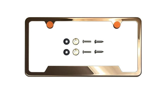 1 piece car license plate frame cover front cover rear trunk boot rose gold for BMW