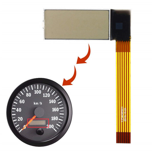 6 pin Tachometer LCD Display For VDO Gauge Tachometer for Kenworth Truck Penta Boat Q