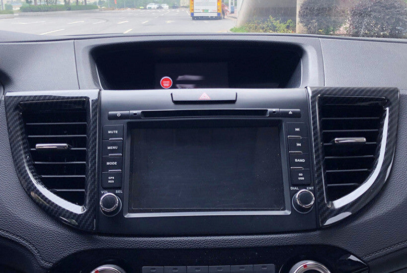 Middle Air Outlet Vent Cover Trim 2PCS for Honda CRV CR-V 2012-2016 Carbon Fiber