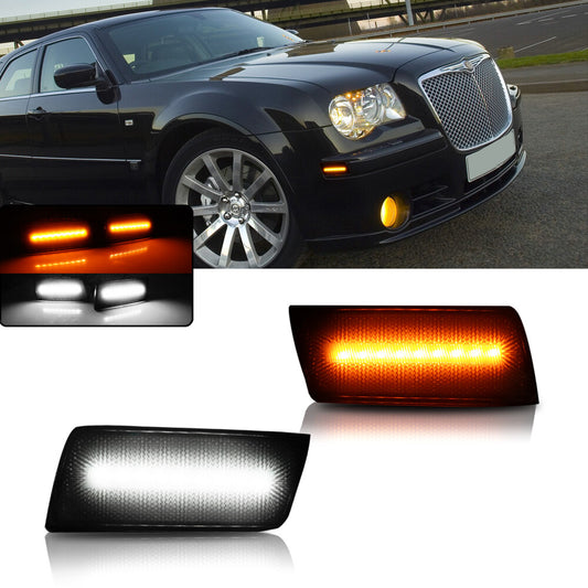 Switchback LED smoked side marker turn signals for 2005-2010 for Chrysler 300