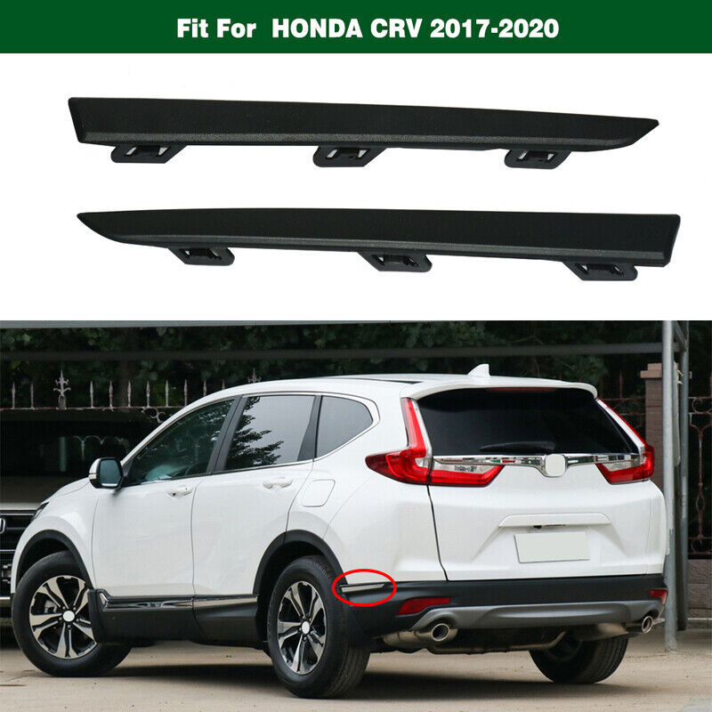 Left Right Side Black Rear Bumper Molding Trim Pair Fit for HONDA CRV 2017-2020