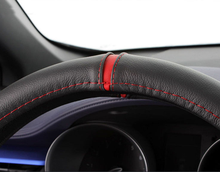 Accessories Black&red Steering Wheel Cover 1pcs for Hyundai for Elantra 2021-2023 v