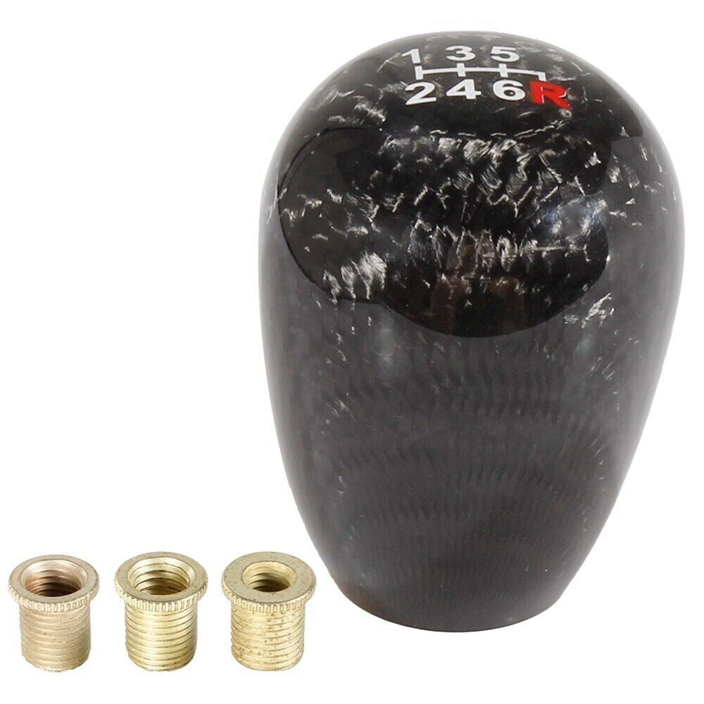 Real Black Carbon Fiber Car Universal Handle Gear Stick Shift Knob Shifter Lever
