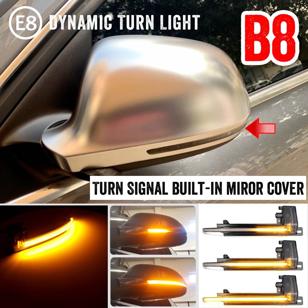 Dynamic LED Turn Signal Lamp Wing Side Mirror Light for Audi A4 B8