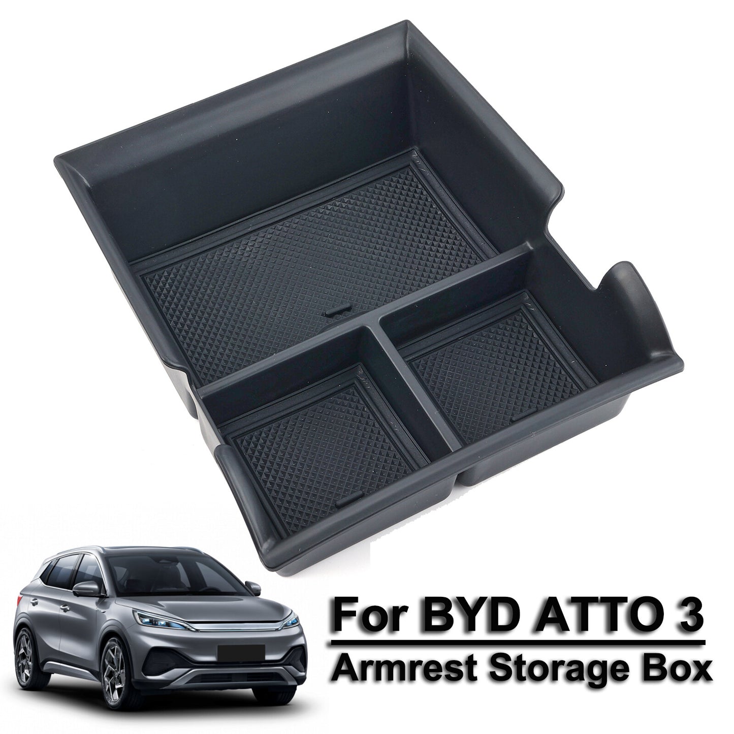 for BYD ATTO 3 2022 2023 2024 Car Armrest Storage Box Center Console Tray Pallet Q
