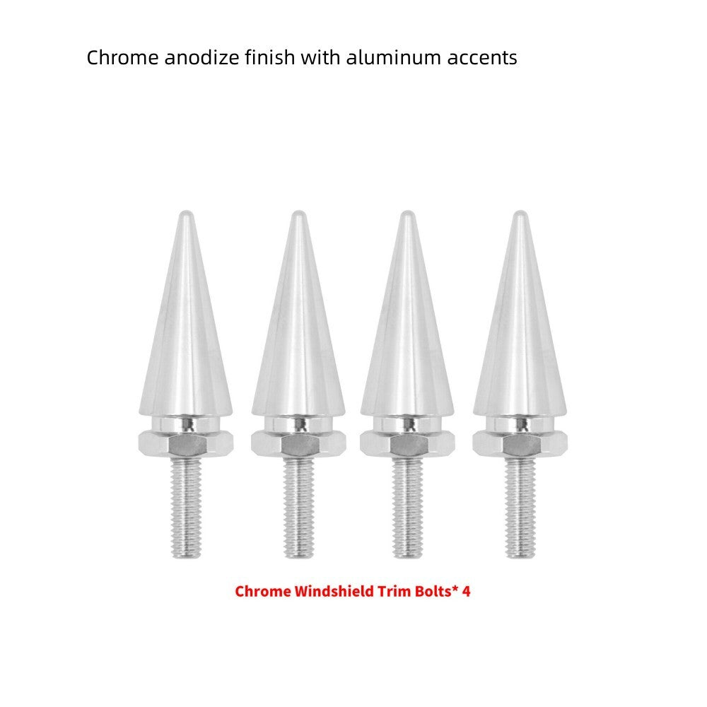 4-Piece Set of Chrome-Plated Windshield Nail Bolts for Harley Touring Road Glide FLTR 2015-Up- n