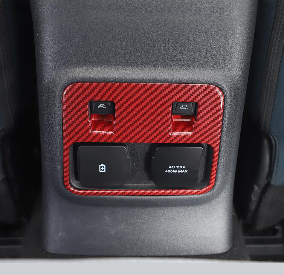 For 21-2023 Bronco Red Carbon Fiber Rear Window Control Switch Button Trim v