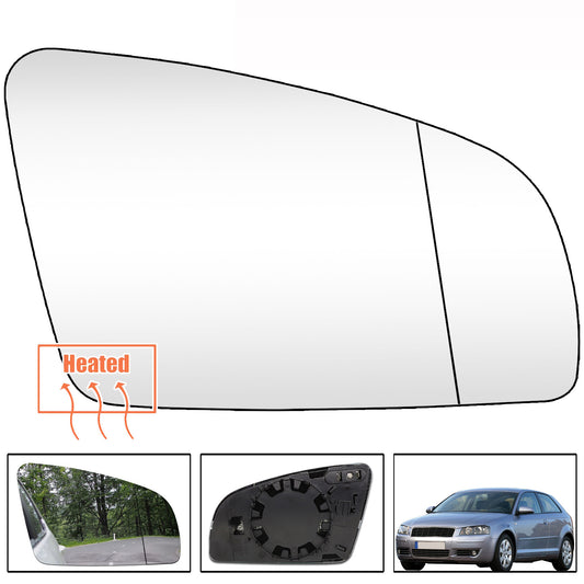 for Audi A3 8P for A4 for A6 03-08 Right Side Wing Mirror Glass Heated Aspherical Clear Q