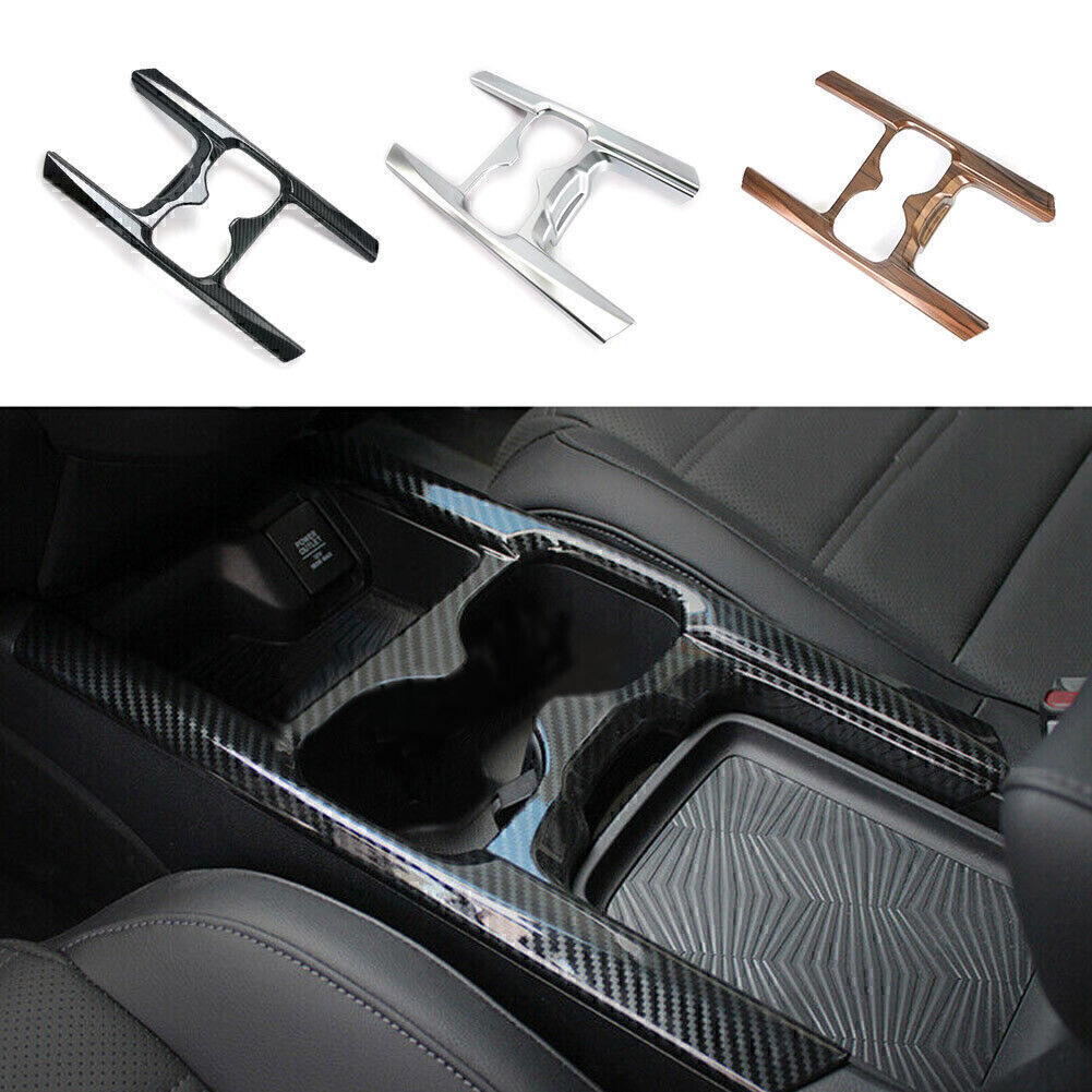 1x Carbon Fiber Water Cup Holder Cover Trim Frame Fit for Honda CR-V CRV 5th 17-2019