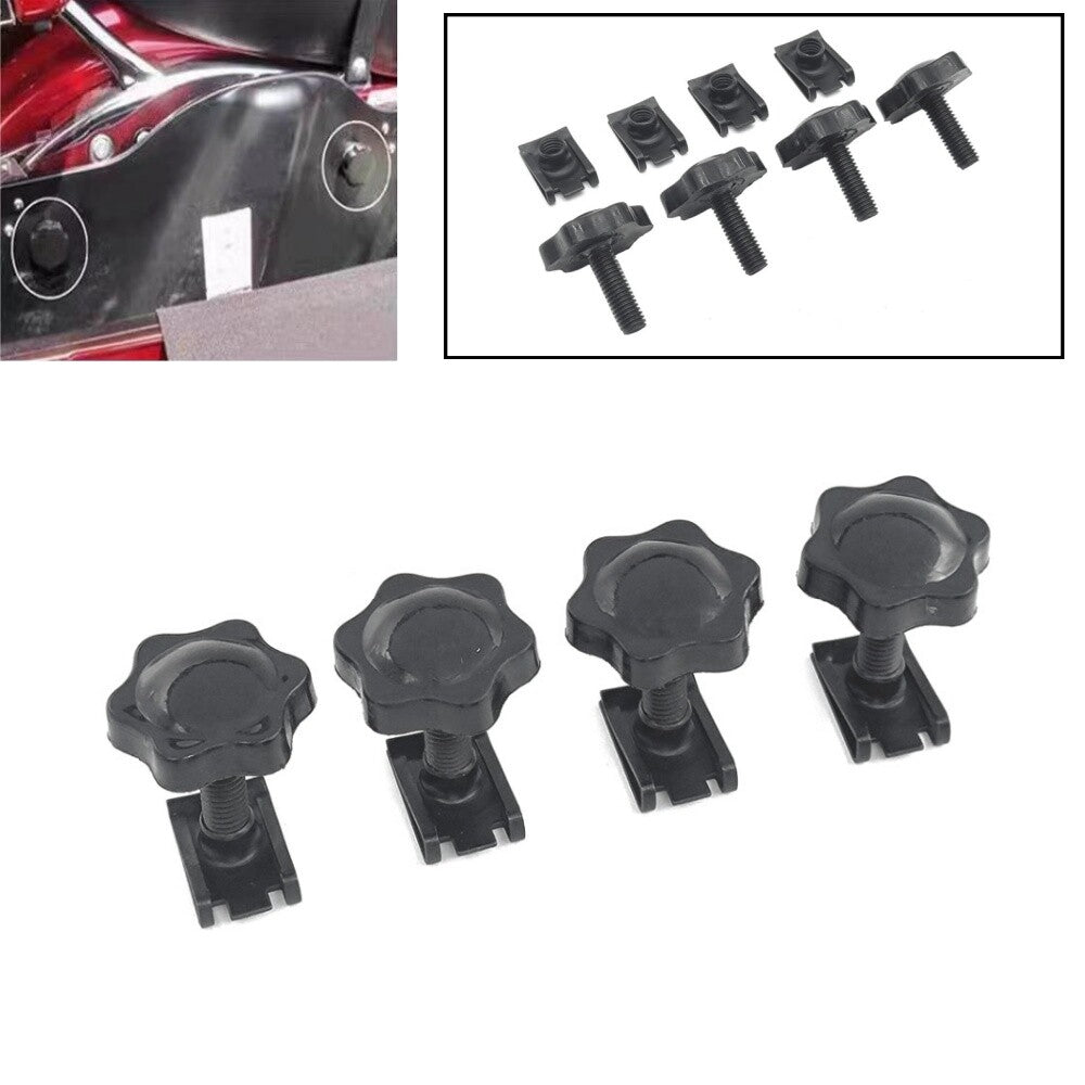 4pcs Quick Release Black Saddlebag Anti-Theft Screw for Harley Touring FLT 94-21